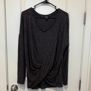 Express Dark Gray Long Sleeve Top